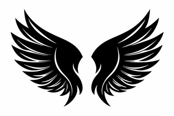 Fototapeta premium wings silhouette line art vector illustration
