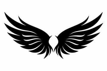 wings silhouette line art vector illustration
