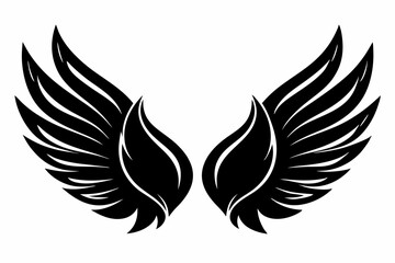 Obraz premium wings silhouette line art vector illustration