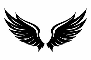 wings silhouette line art vector illustration