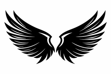 wings silhouette line art vector illustration