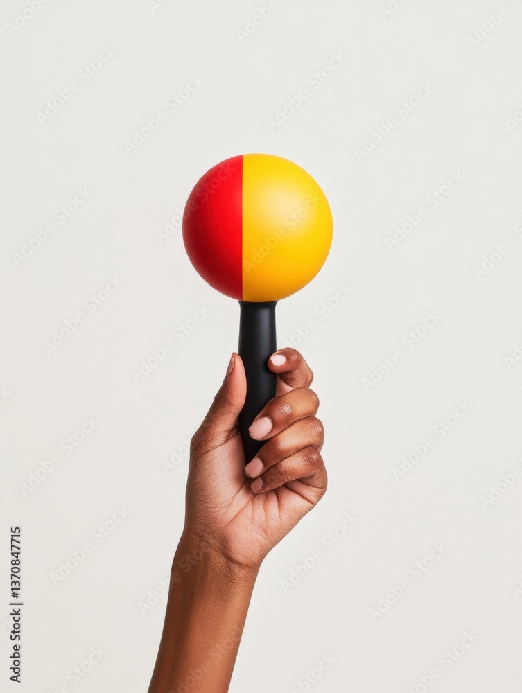 Aufkleber Minimalist Color Pop Dynamic Hand-Held Sphere Design - Vibrant Interactive Technology Showcasing Ergonomic User Experience in Modern Digital Aesthetics