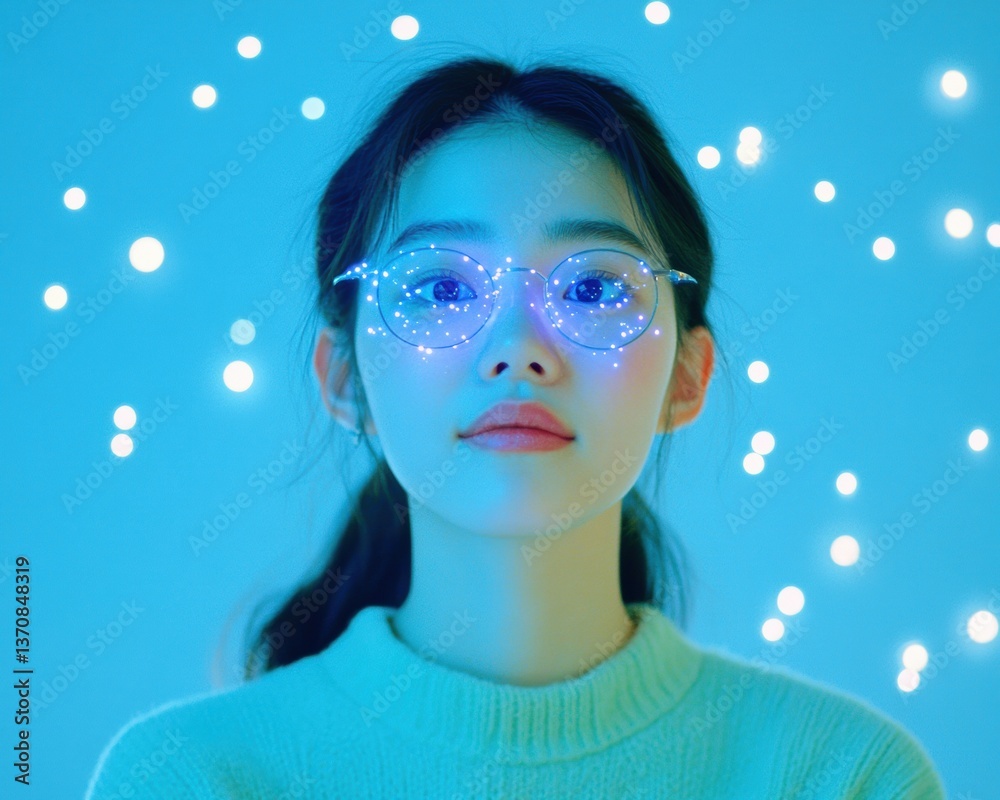 Aufkleber digital dreams futuristic ar wellness experience - immersive technological innovation for next-gen m
