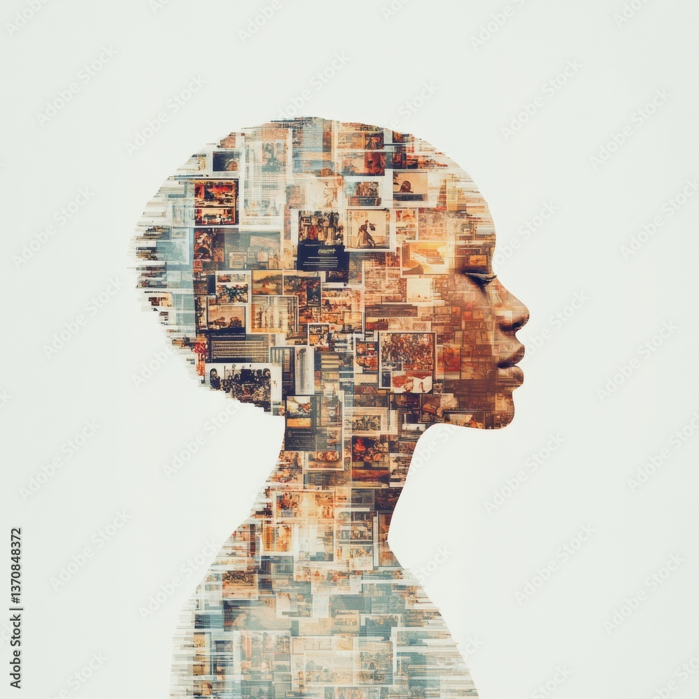 Poster narrative mosaic gen z memory mapping and personal storytelling through immersive digital collage - 