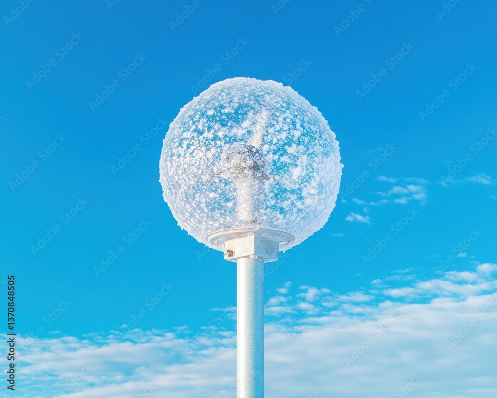Aufkleber Next-Gen Climate Tech Futuristic Frost-Encrusted Sensor Globe Capturing Extreme Weather Dynamics in High-Resolution Environmental Monitoring