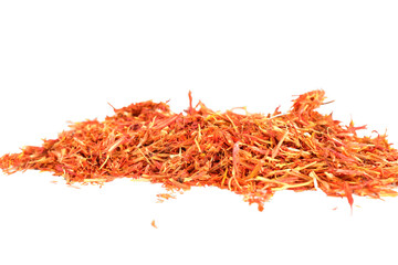Fototapeta premium Dry ground aromatic spice saffron used in cooking on the table.