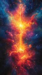 Naklejka premium Colorful supernova explosion in outer space high resolution picture