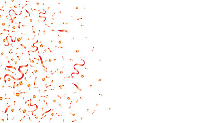 Celebration background template with orange confetti illustration. decor holiday party, backdrop