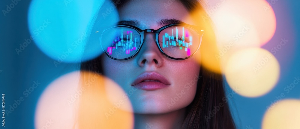 Leinwandbilder Holographic Data Visualization Gen Z Tech Professionals Immersive Analytics Experience - Innovative Visual Performance in Digital Transformation Era