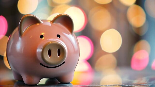 Sparschwein mit goldener Lichtstimmung