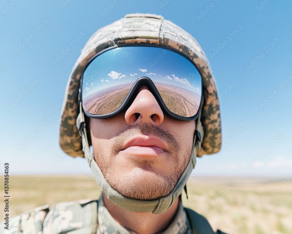 Poster high-tech defense innovation military ar terrain visualization with next-gen tactical eyewear - imme