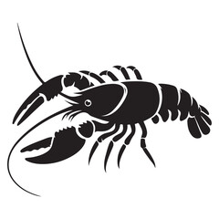 Lobster Silhouette Vector Illustration Seafood Delicacy for Menu Design