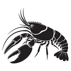 Crawfish Silhouette Vector Design A Beautiful Crustacean Illustration Art