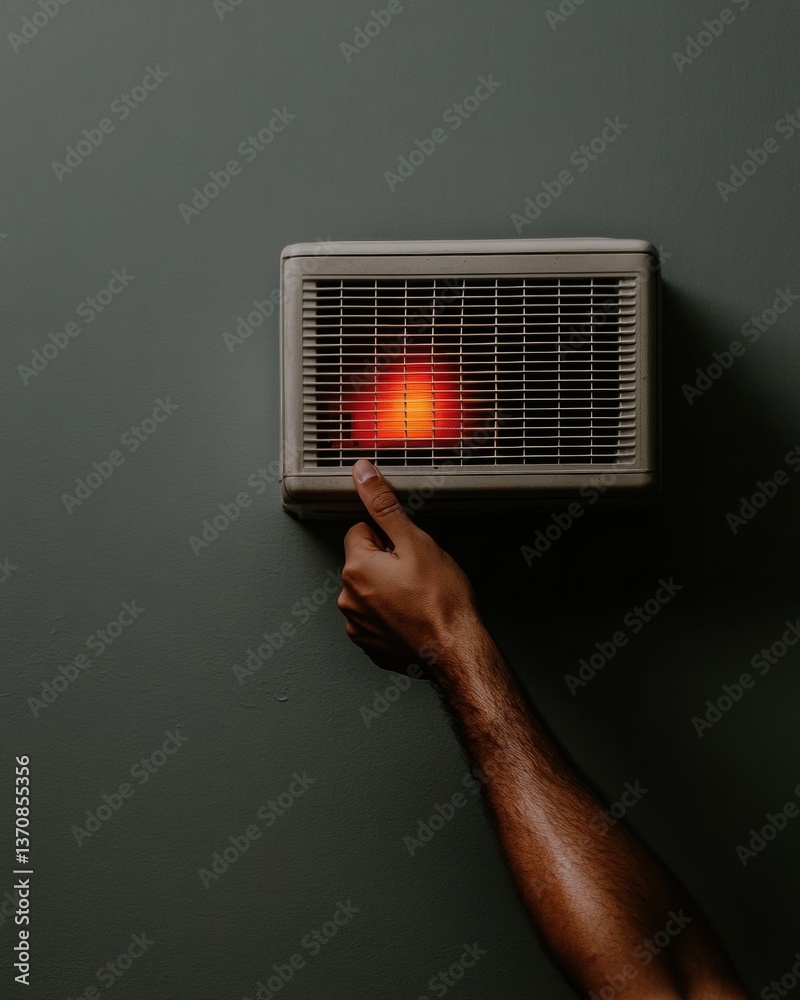 Poster Minimalist Climate Control Urban Tech Comfort Solution - Sleek Air Conditioning Interface Demonstrating Precision Temperature Management for Modern Living Spaces