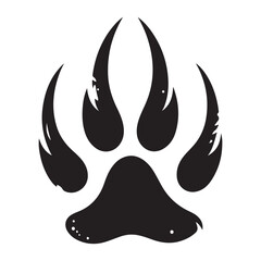 Bold Bear Paw Print Vector Illustration for Wildlife Enthusiasts