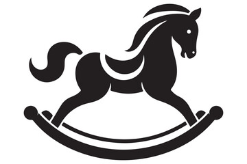 Rocking Horse Toy Vector Silhouette Illustration for Children Design Projects