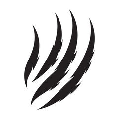 Black Claw Mark Vector Illustration Graphic Design Element for Art
