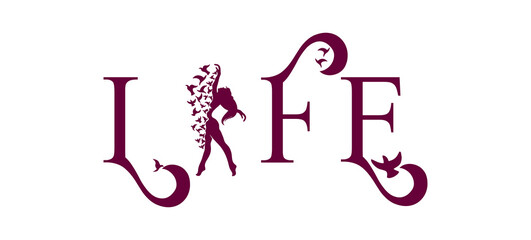 Life logo creative natural coloured. 