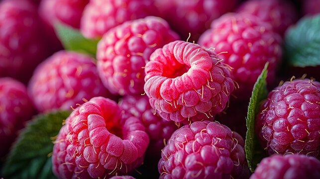 close up of raspberries