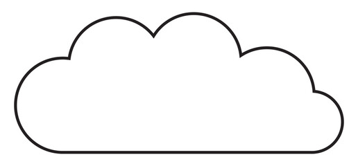Simple Cloud Shape Outline Vector Graphic for Design Element Use