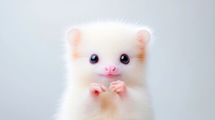 Fototapeta premium Cute, fluffy, white animal