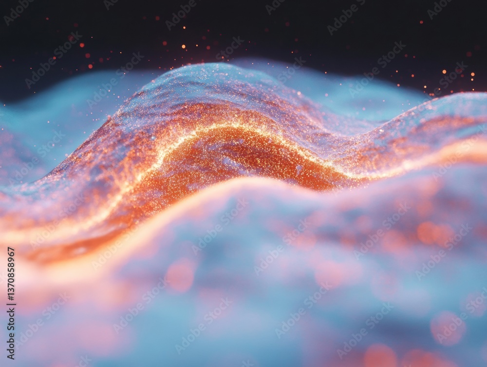 Fototapete Quantum Flow Ethereal Digital Transformation Landscape Revealing Cosmic Connectivity and Technological Evolution in Luminous Neural Network Visualization