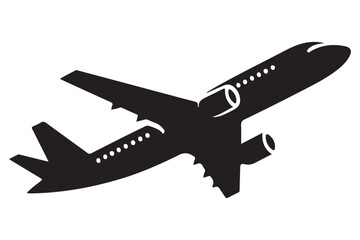 Passenger Airplane Silhouette Vector Graphic for Travel Designs