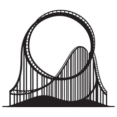 Roller coaster vector illustration thrilling amusement park ride design