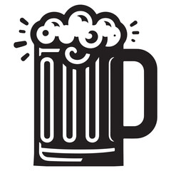 Refreshing Beer Mug Silhouette Celebration Drink Craft Beverage Alcohol Enjoyment