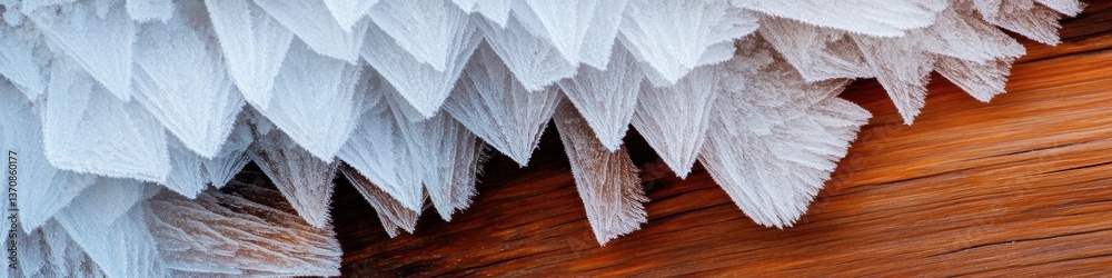 Poster crystalline frost macro ethereal ice architecture revealing natures geometric artistry in minimalist