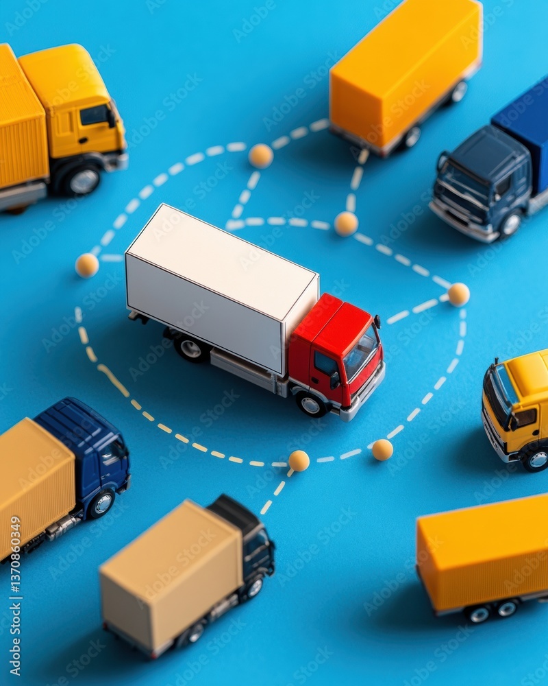 Poster Next-Gen Logistics Visualization Minimalist Supply Chain Network Mapping with Interconnected Delivery Routes and Smart Transportation Infrastructure