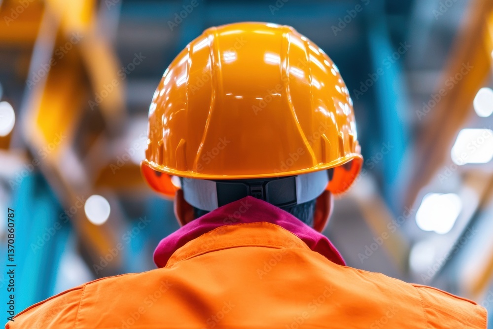 Poster future-ready industrial safety next-gen worker performance optimization in high-visibility ergonomic