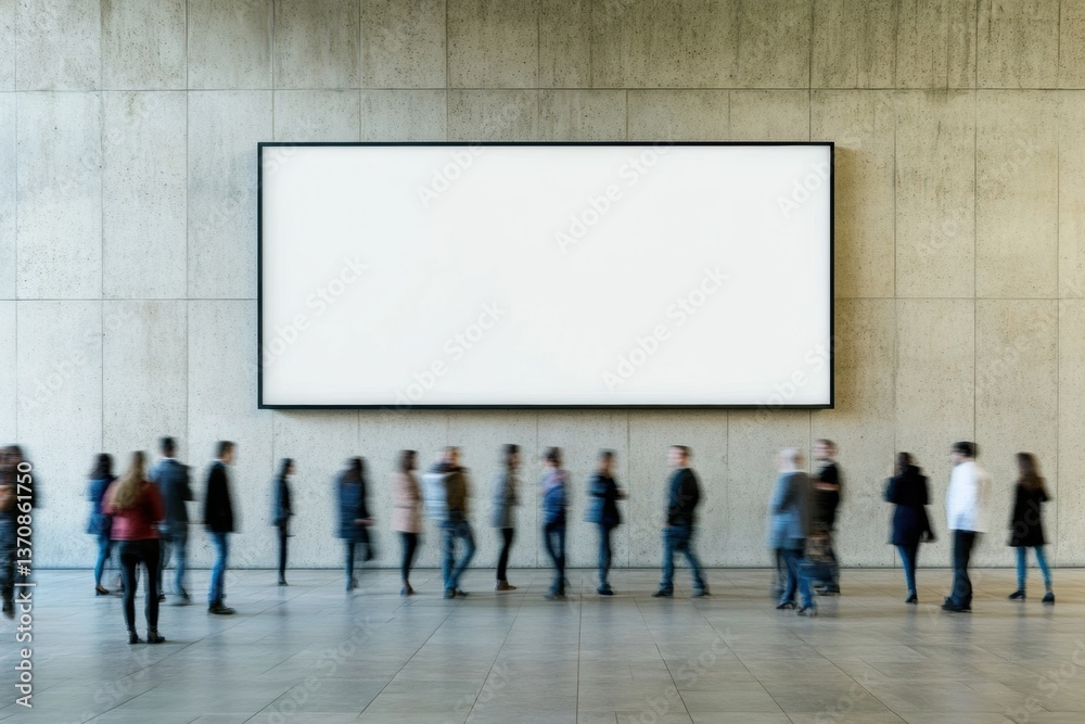 Poster urban flow minimalism dynamic corporate billboard mockup in concrete space - professional branding v