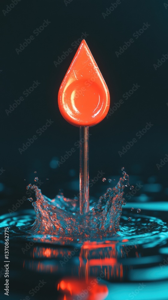 Poster hyper-realistic liquid dynamics vibrant water drop performance art for innovation marketing - reach 