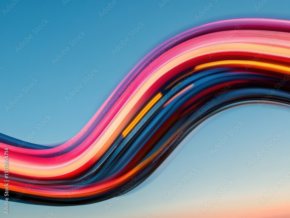 Poster fluid dynamics vibrant abstract wave motion showcasing digital design trends, color theory innovatio