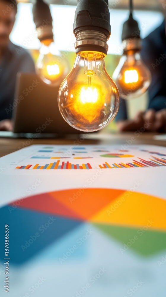 Poster Illuminating Innovation Dynamic Business Intelligence and Creative Data Visualization for Next-Gen Corporate Strategy - Entrepreneurial Insights in Bright, Collaborative Workspace