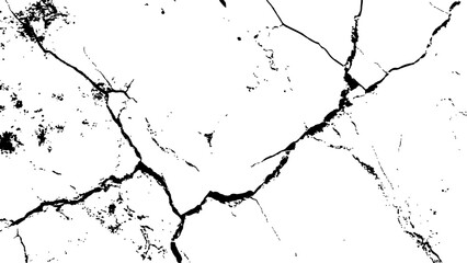 Cracked surface grunge wall cracked pattern on white and transparent background. Vector Transparent background of cracks, lines, dry cracked earth overlay texture, grunge distressed.