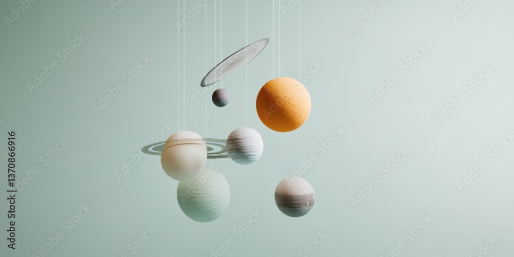 Aufkleber Minimalist AR Solar System Visualization Immersive Educational Experience for Next-Gen STEM Learning, Inspiring Cognitive Curiosity and Interactive Spatial Understanding
