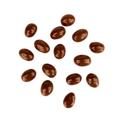 chocolate ball drop fall isolated on white background