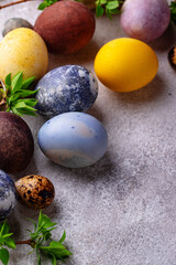 Easter eggs paint with natural dye