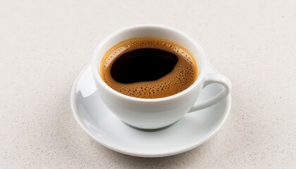 Obraz premium Simple Coffee Cup with Dark Brew on Saucer