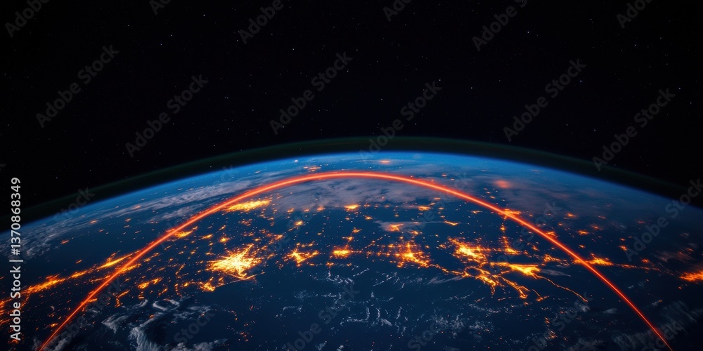 Poster Hyperconnected Global Dynamics Illuminating International Economic Networks through Satellite Night Visualization - Future of Digital Infrastructure and Geospatial Analytics