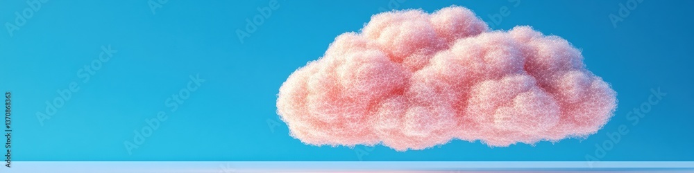 Fototapete Soft Cloud Visualization Minimalist Digital Infrastructure with Pastel Aesthetic, Next-Gen Tech Visualization for Cloud Computing Innovation