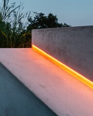 Minimalist Smart Lighting Innovation Architectural LED Strip Integration for Sustainable Exterior Design - Next-Generation Ambient Landscape Technology