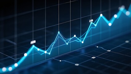 a blue line graph on a black background