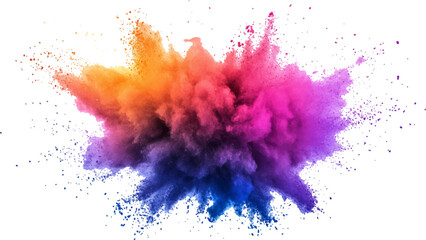 colorful rainbow holi paint color powder explosion isolated white wide panorama.Colorful mixed rainbow powder explosion isolated on white background. Colorful ink powder splashes on white background.