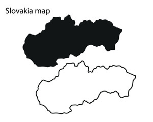 Slovakia map vector illustration, Slovakia map silhouette, Slovakia country Landscape, Black and white Slovakia map
