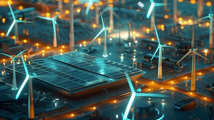 Futuristic AI Powered Renewable Energy Control Center Optimizing Efficiency in Real Time