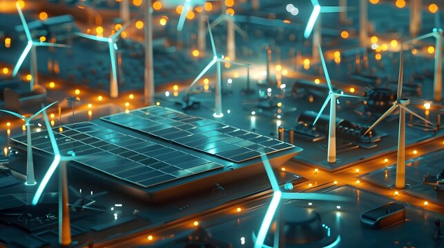 Futuristic AI Powered Renewable Energy Control Center Optimizing Efficiency in Real Time