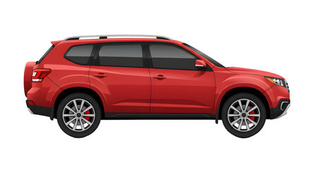 Obraz premium A vector illustration of a modern red car SUV. isolated on white or transparent background.